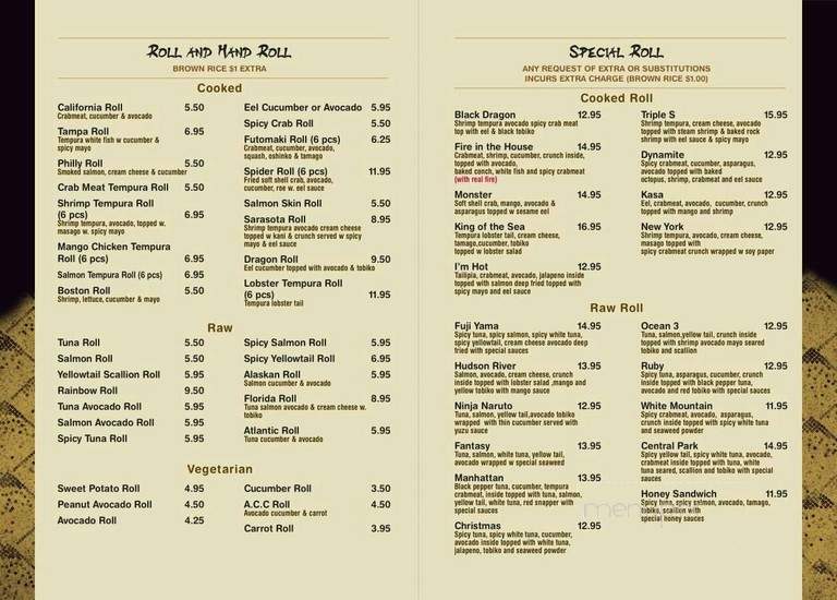 Kasa Sushi Japanese Restaurant - Sarasota, FL menu_pic