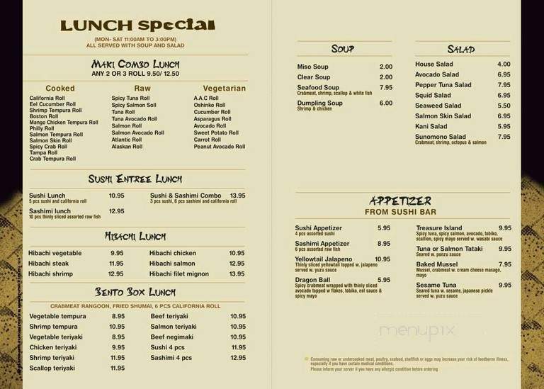 Kasa Sushi Japanese Restaurant - Sarasota, FL menu_pic