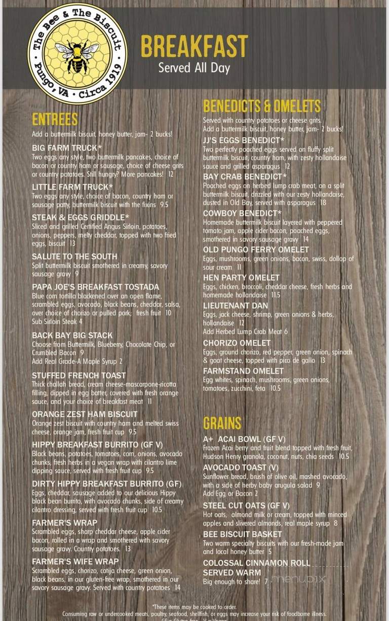 The Bee and the Biscuit - Virginia Beach, VA menu_pic