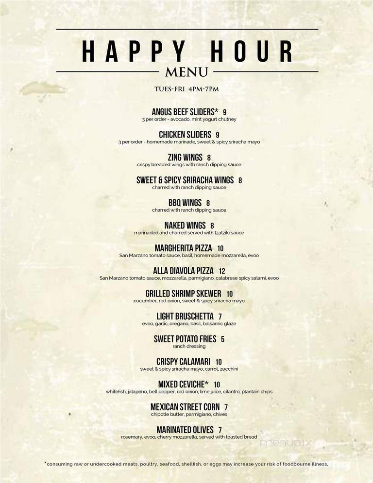 Greenhouse Bistro - Vienna, VA menu_pic