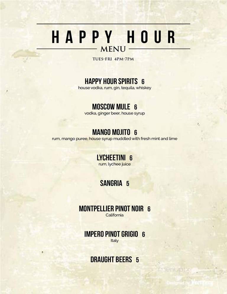 Greenhouse Bistro - Vienna, VA menu_pic