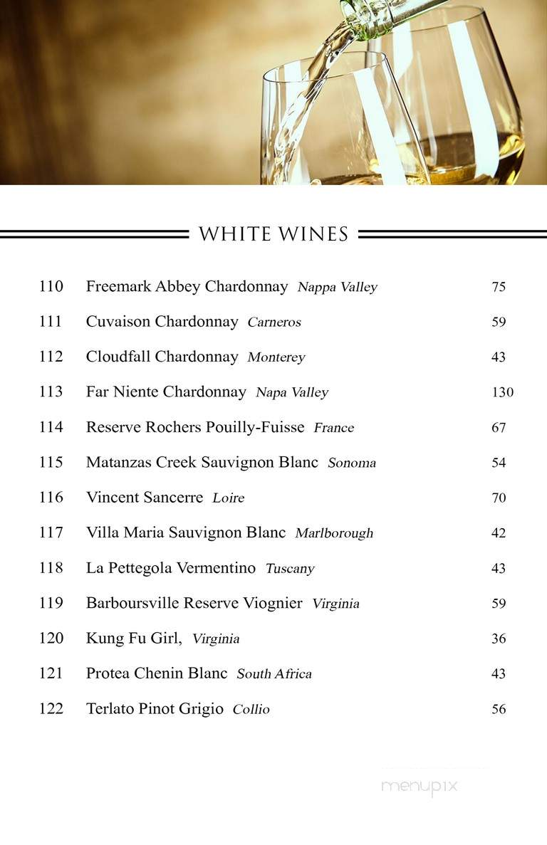 Greenhouse Bistro - Vienna, VA menu_pic