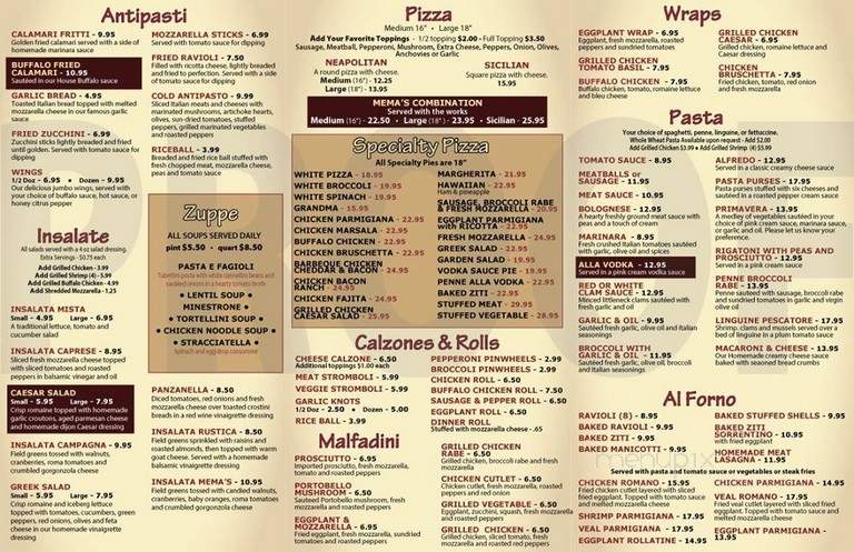 Mema's Little Italian Kitchen - Commack, NY menu_pic