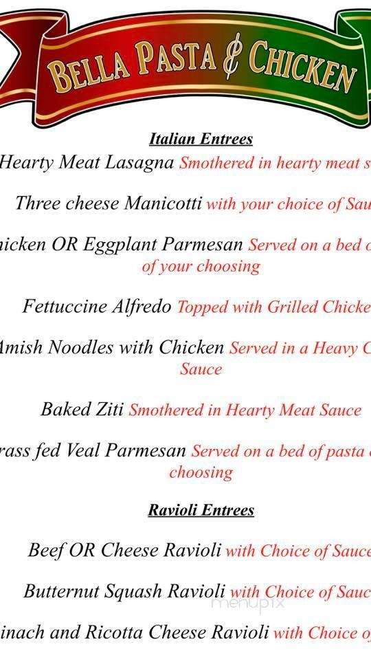Bella Pasta & Seafood - Pueblo West, CO menu_pic