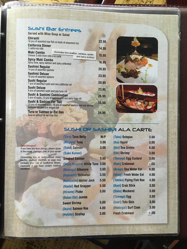 Aru Sushi - Livingston, NJ menu_pic
