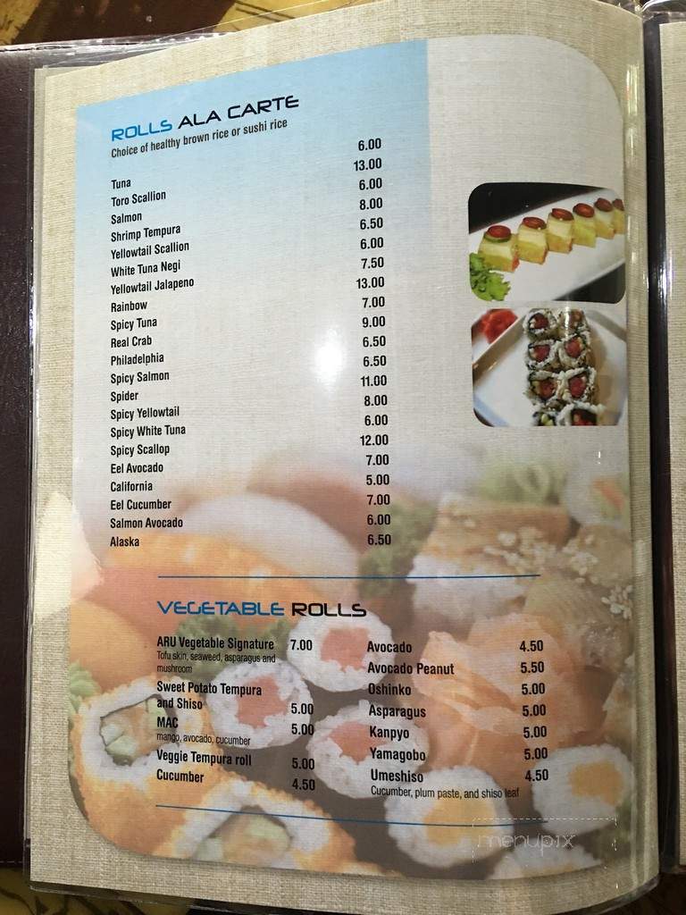 Aru Sushi - Livingston, NJ menu_pic