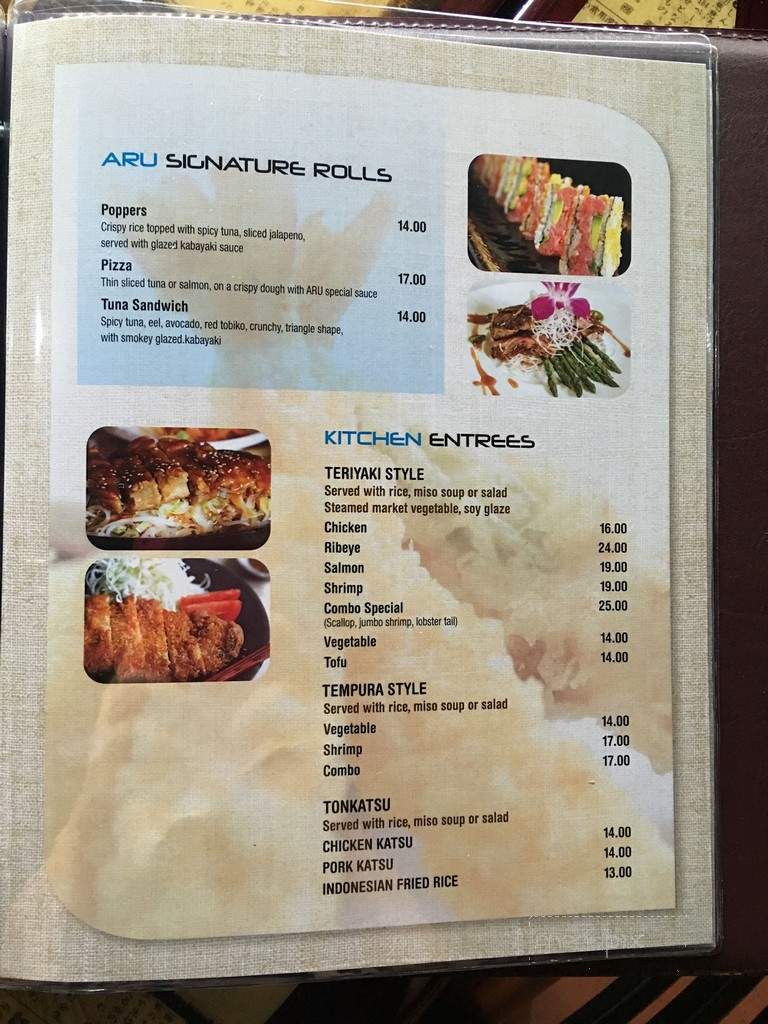 Aru Sushi - Livingston, NJ menu_pic