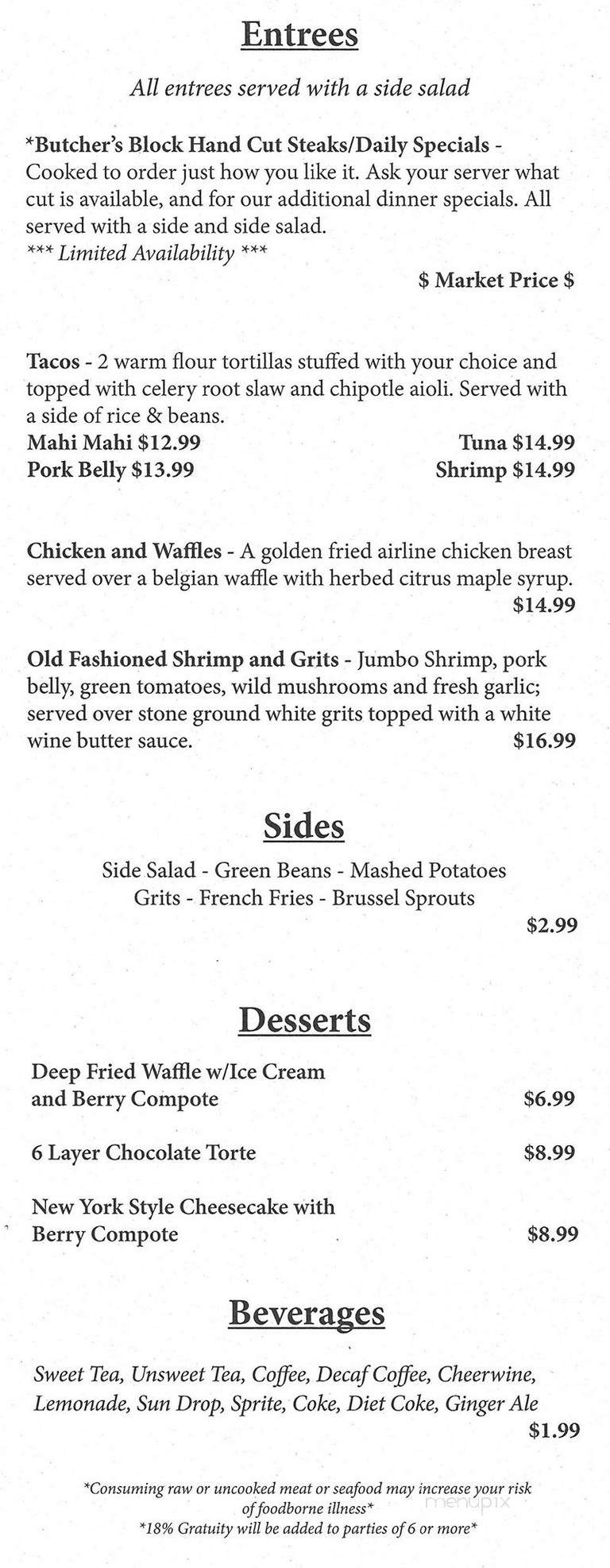 City Tavern - Salisbury, NC menu_pic