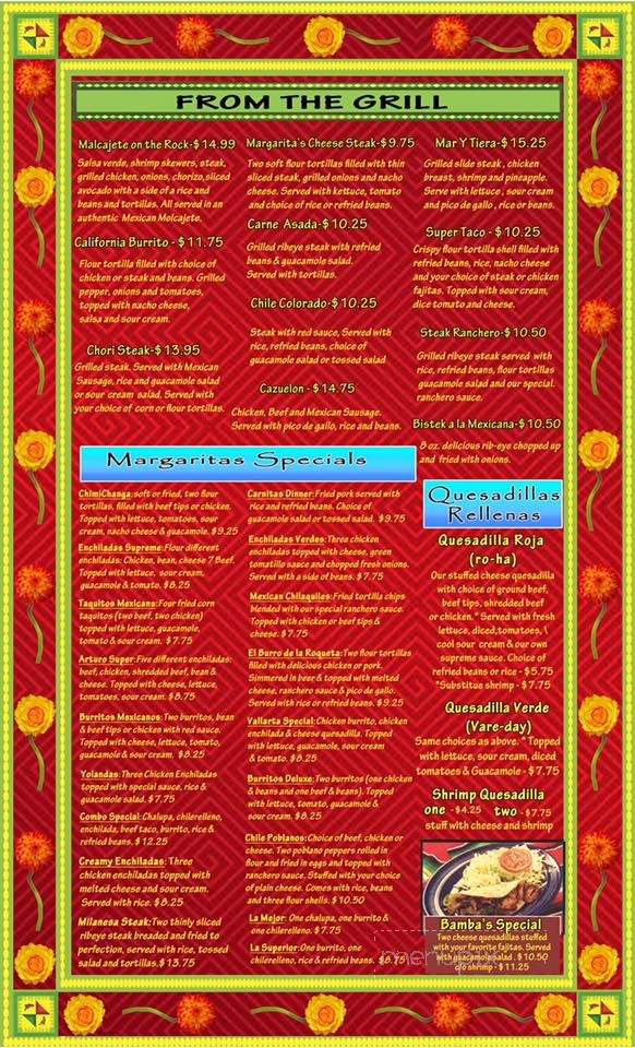 Margarita's Lounge - Santee, SC menu_pic