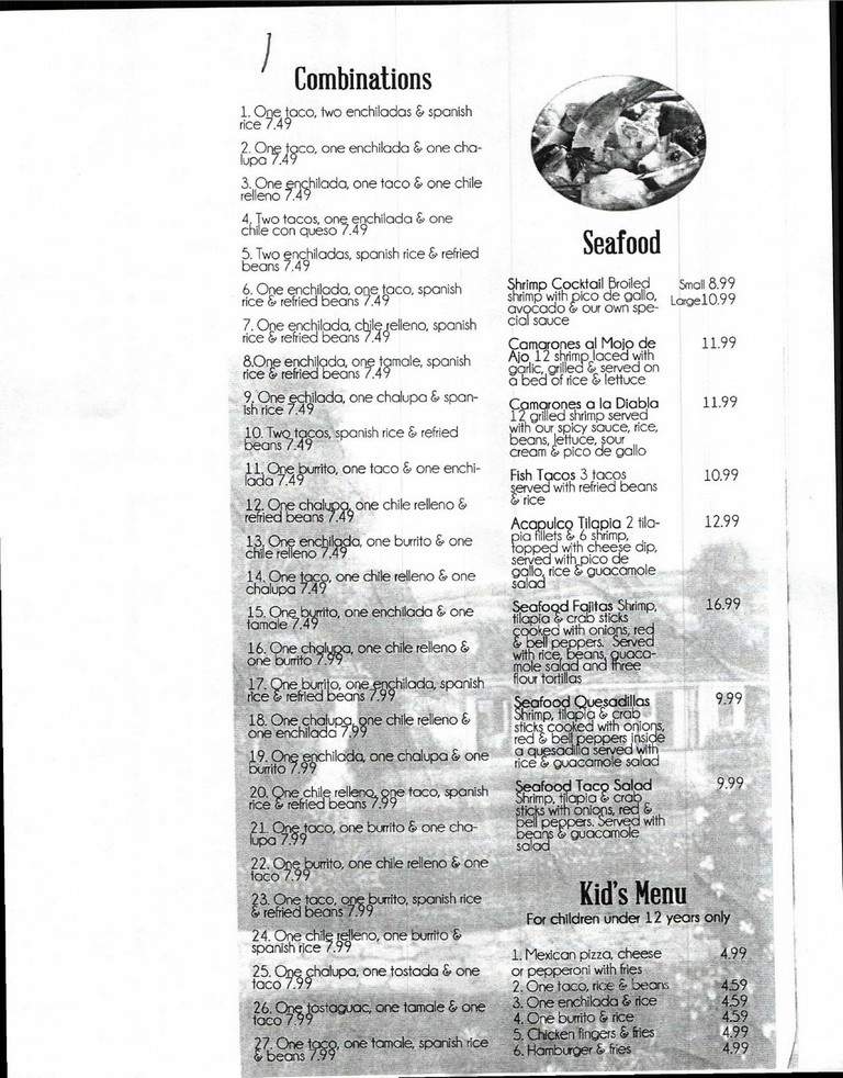 Hacienda San Antonio - Wedowee, AL menu_pic