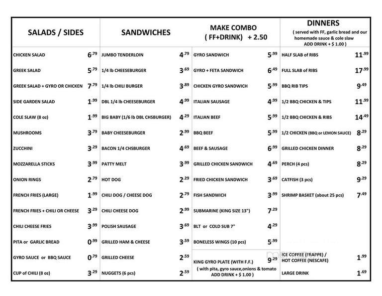 King Gyros - Shelbyville, IN menu_pic