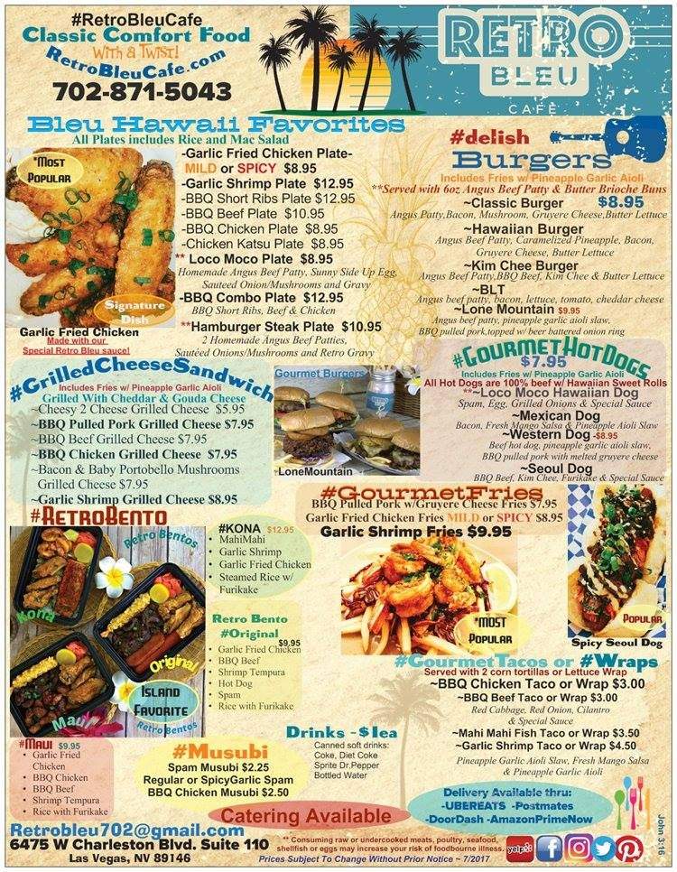 Retro Bleu Cafe - Las Vegas, NV menu_pic