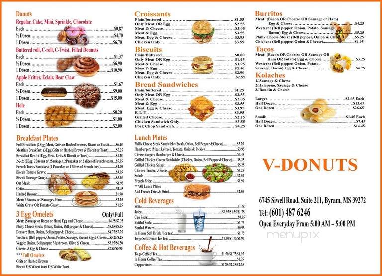 V Donuts - Byram, MS menu_pic