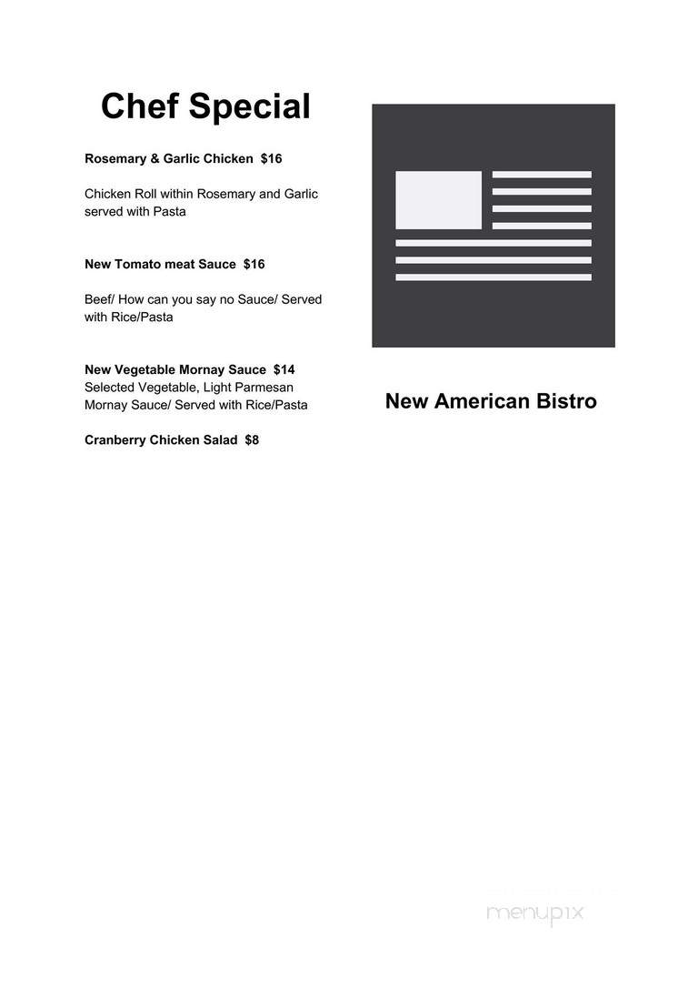 New American Bistro - Arlington, TX menu_pic