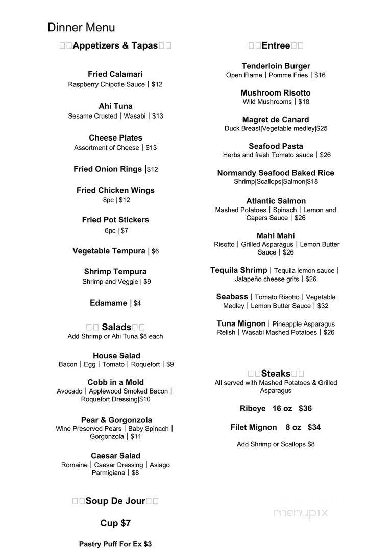 New American Bistro - Arlington, TX menu_pic