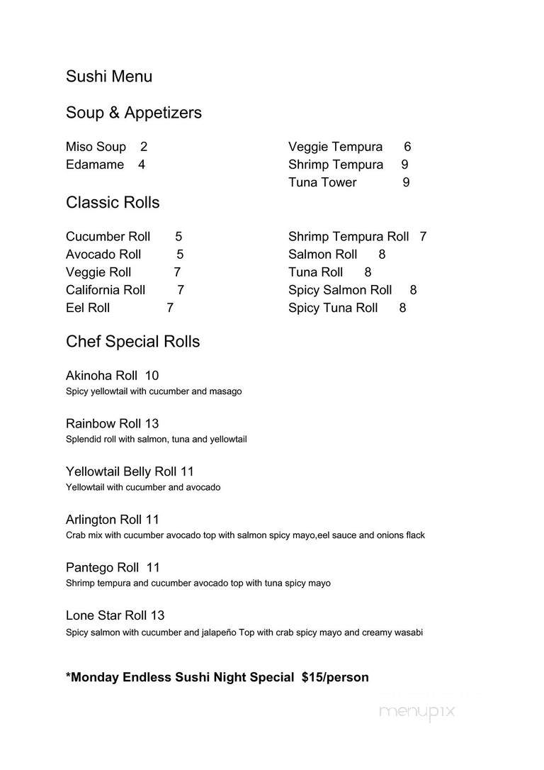 New American Bistro - Arlington, TX menu_pic