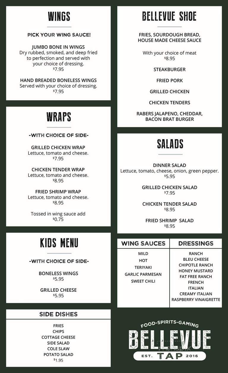 Bellevue Tap - Bellevue, IL menu_pic