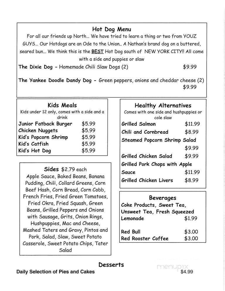 Fatback Soul Shack - Christiansburg, VA menu_pic