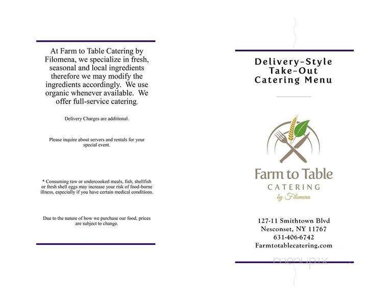 Farm To Table Catering By Filomena - Nesconset, NY menu_pic