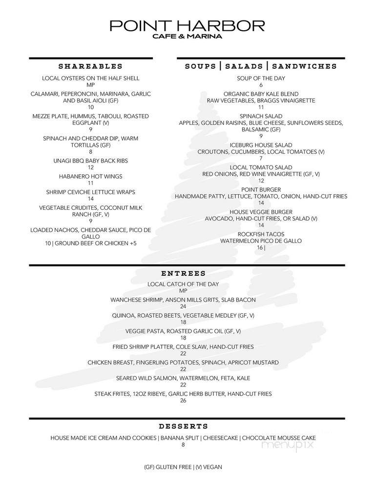 Point Harbor Cafe & Marina - Point Harbor, NC menu_pic