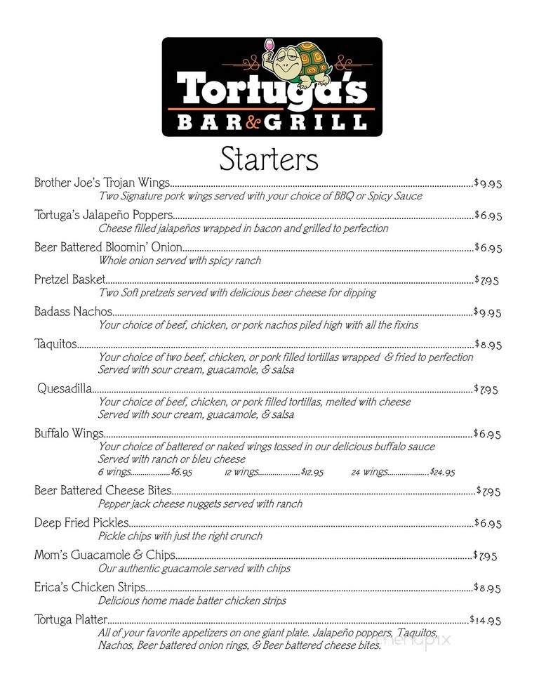 Tortuga's Bar & Grill - Mendota, IL menu_pic