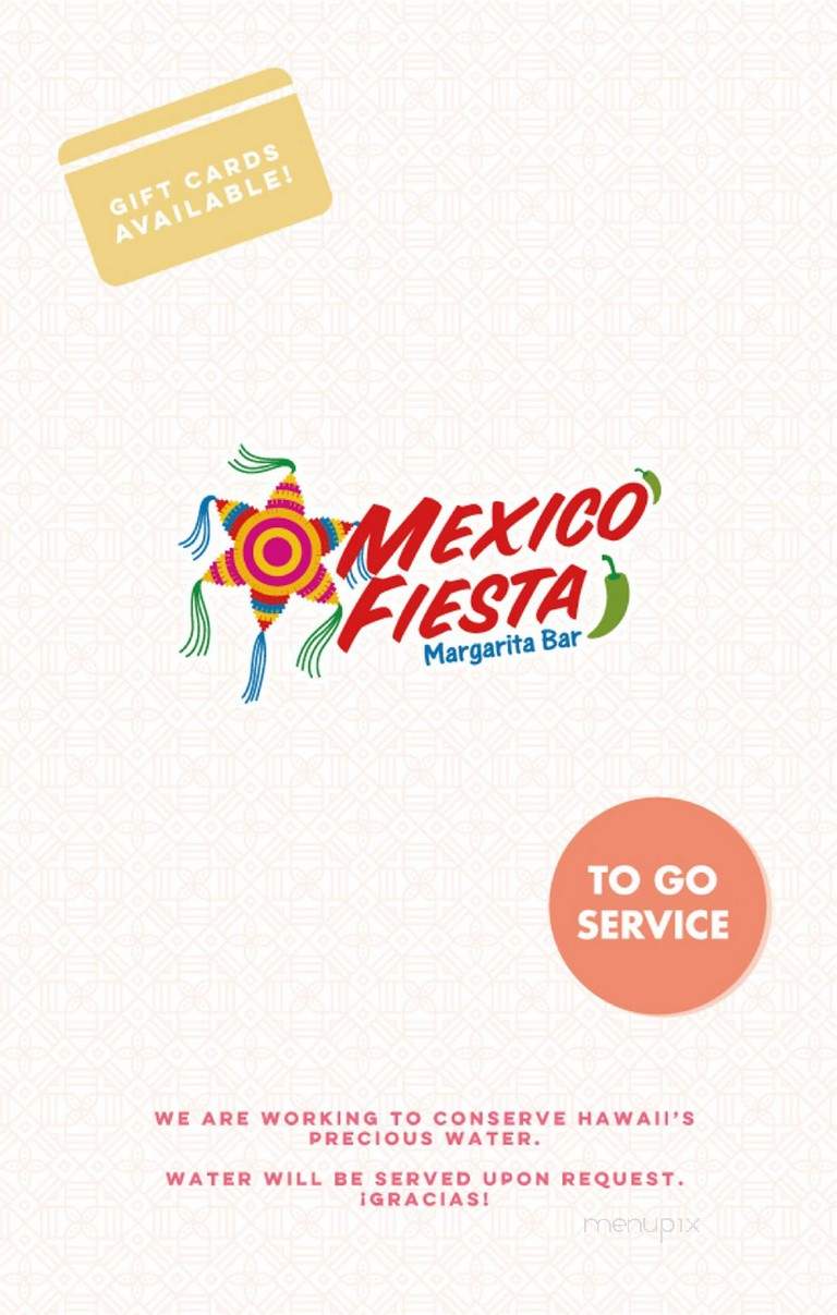 Mexico Fiesta - Honolulu, HI menu_pic