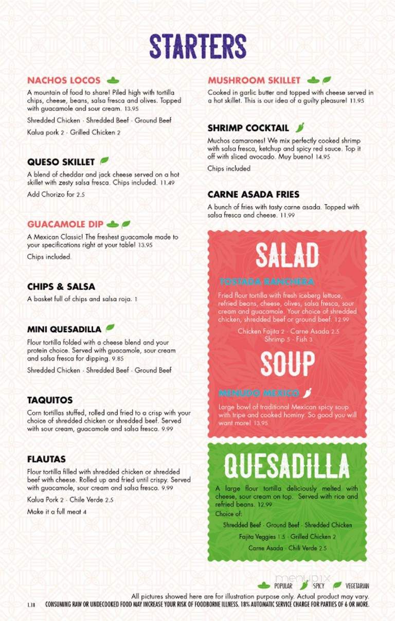 Mexico Fiesta - Honolulu, HI menu_pic