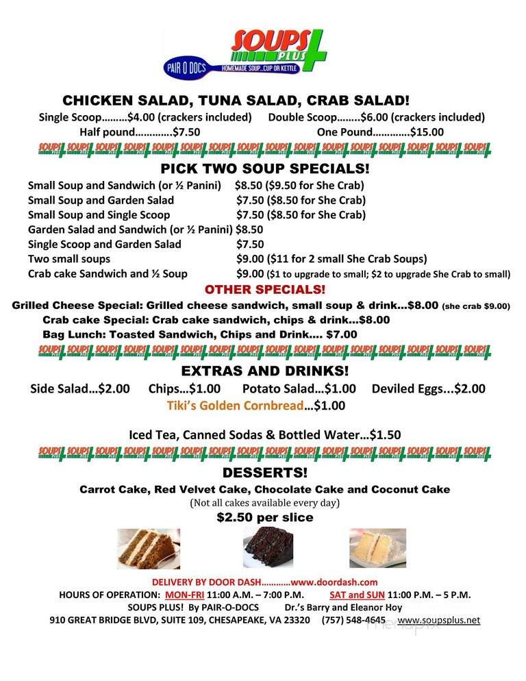 Soups Plus - Chesapeake, VA menu_pic