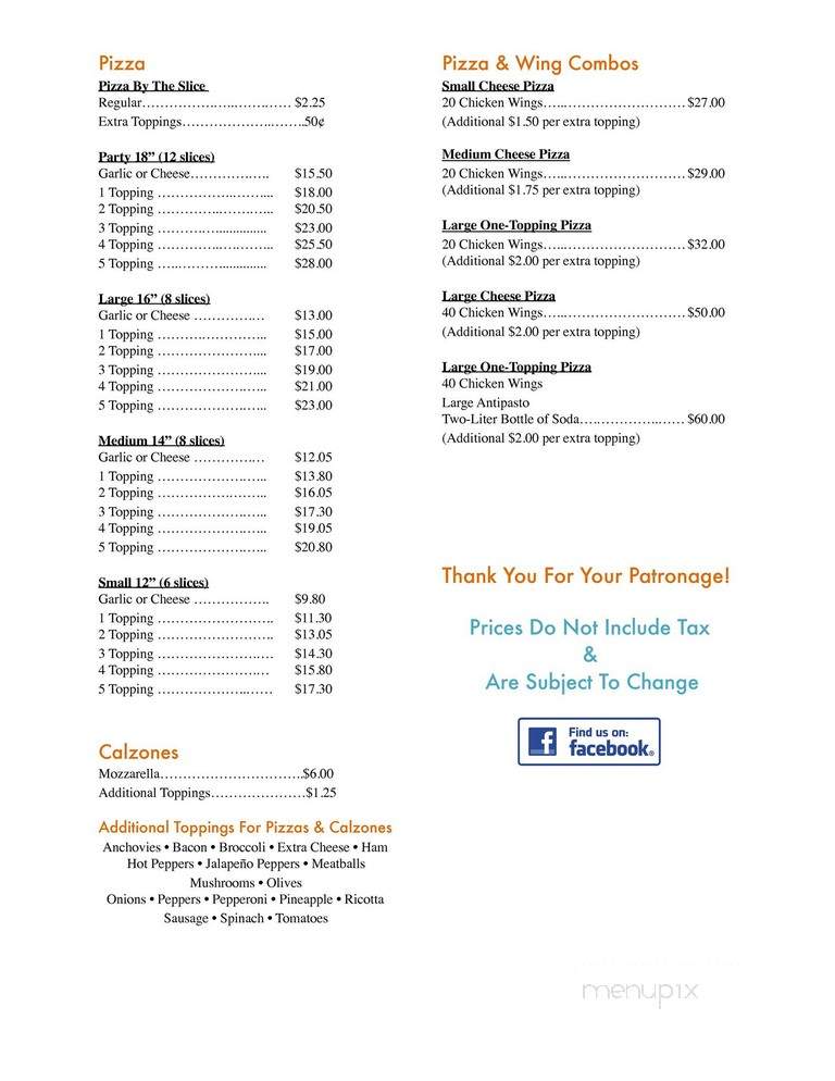 Parlor Pizza - Boonville, NY menu_pic