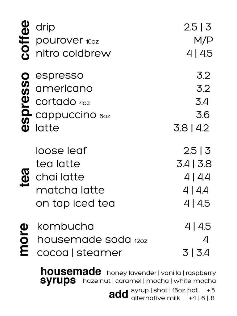 SONDER Coffee & Tea - Denver, CO menu_pic