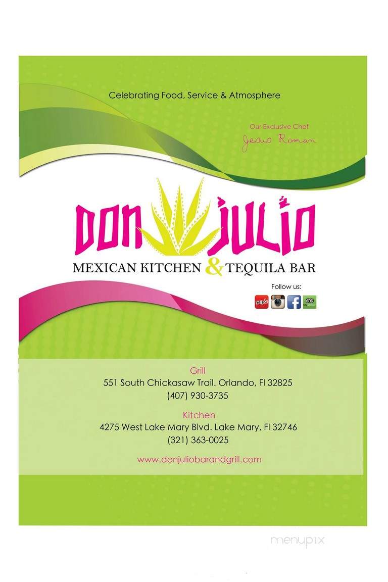 Don Julios Mexican Kitchen & Tequila Bar - Lake Mary, FL menu_pic
