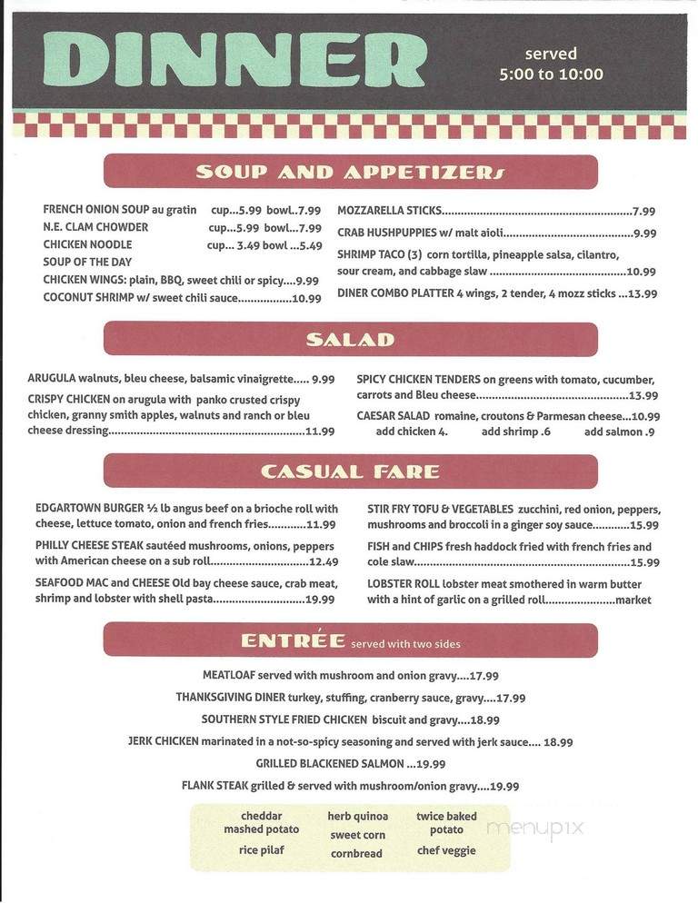 Edgartown Diner - Edgartown, MA menu_pic