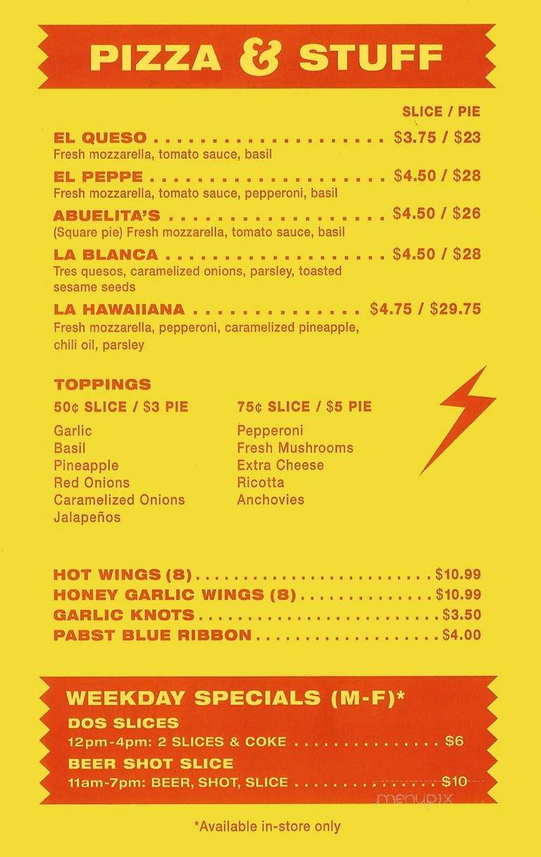 Pizza Vice - Miami, FL menu_pic