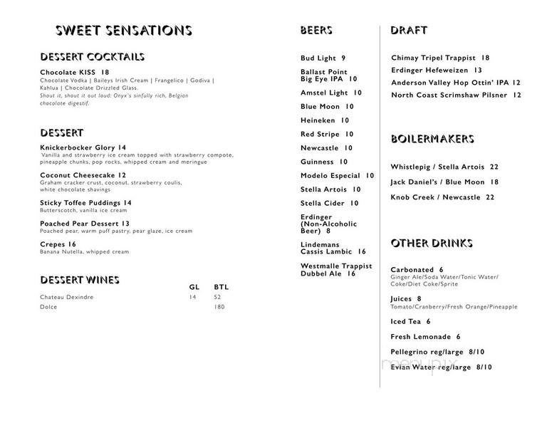 ONYX Rooftop Bar - Santa Monica, CA menu_pic