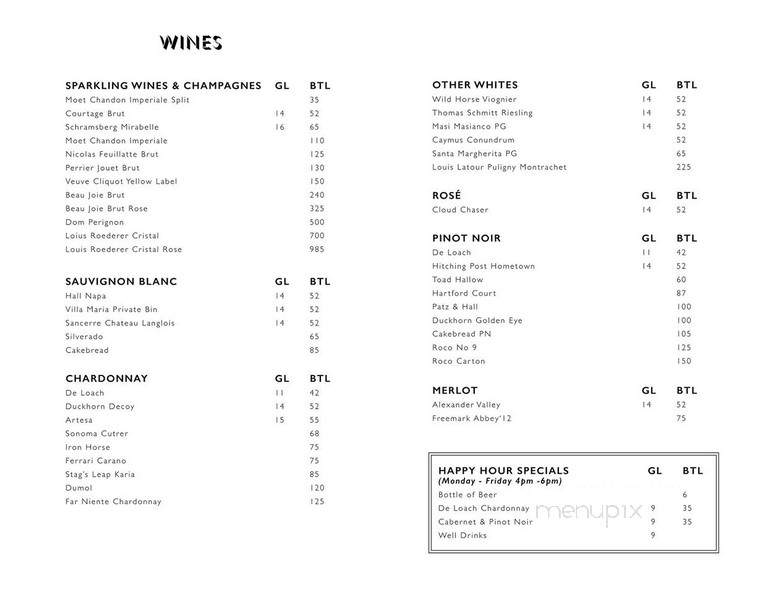ONYX Rooftop Bar - Santa Monica, CA menu_pic