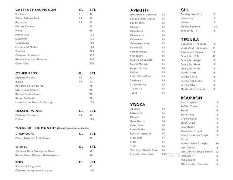 ONYX Rooftop Bar - Santa Monica, CA menu_pic