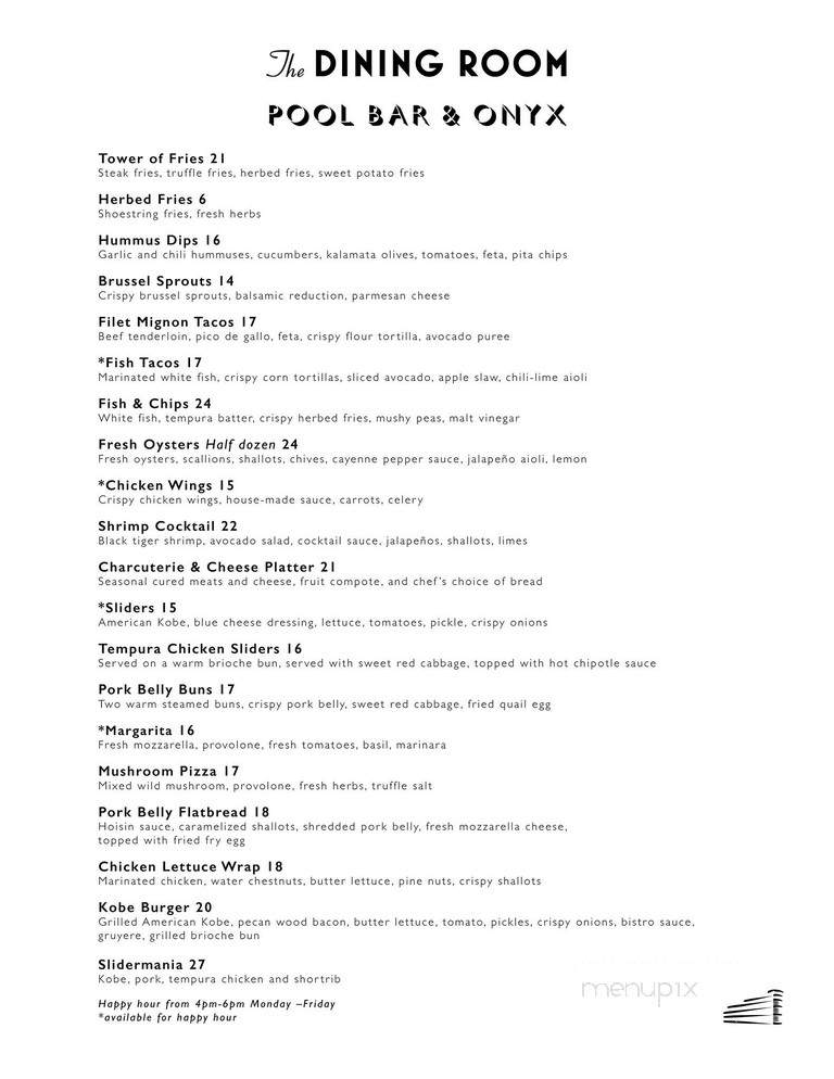 ONYX Rooftop Bar - Santa Monica, CA menu_pic
