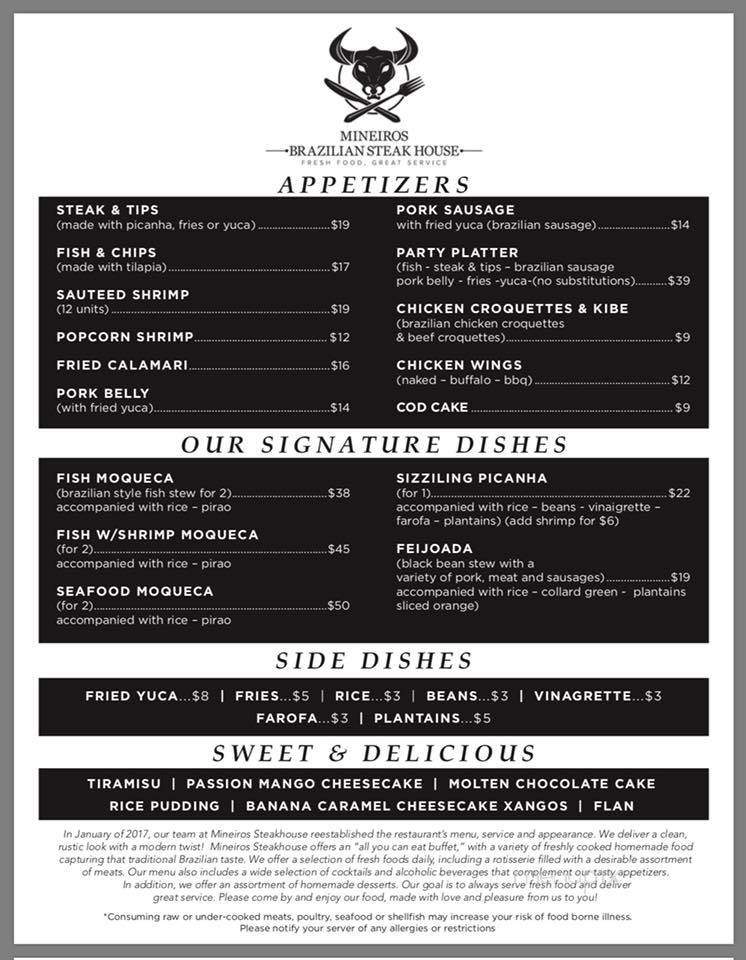 Mineiros Bar and Steakhouse - Rockland, MA menu_pic