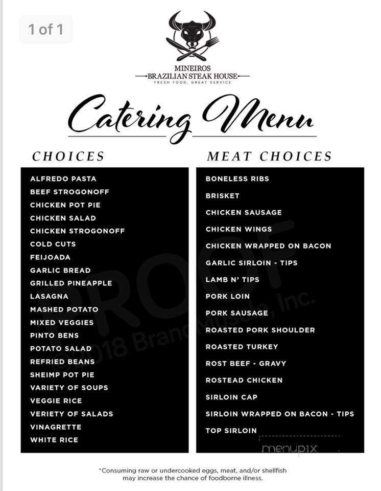Mineiros Bar and Steakhouse - Rockland, MA menu_pic