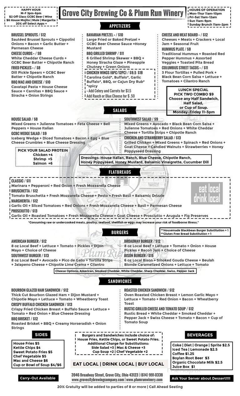 Grove City Brewing - Grove City, OH menu_pic