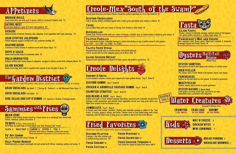 Pancheaux's Cajun Cantina - Lake Jackson, TX menu_pic