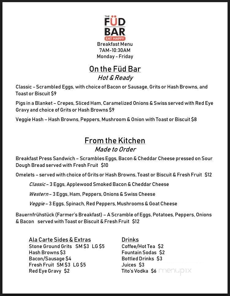The Fud Bar - New Orleans, LA menu_pic