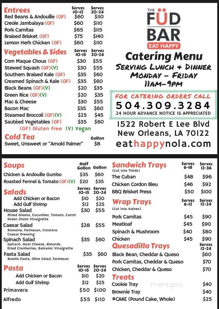 The Fud Bar - New Orleans, LA menu_pic