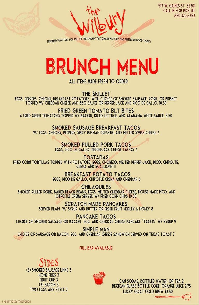 The Wilbury - Tallahassee, FL menu_pic
