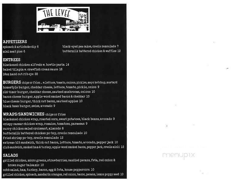 The Levee Bar - Alexandria, LA menu_pic