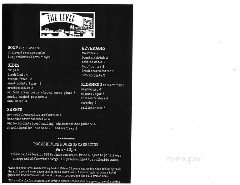The Levee Bar - Alexandria, LA menu_pic