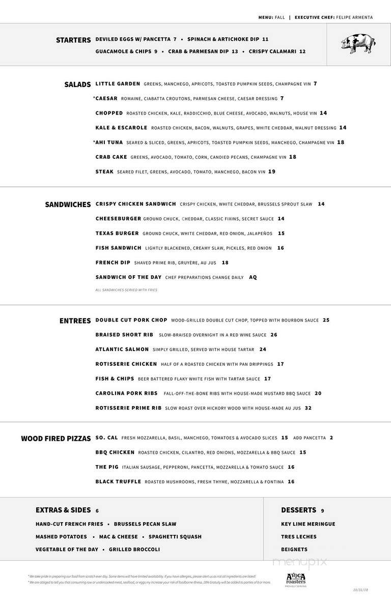 Cork & Pig Tavern - Fort Worth, TX menu_pic