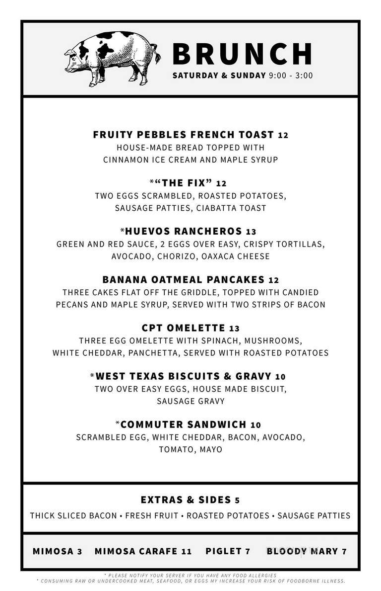 Cork & Pig Tavern - Fort Worth, TX menu_pic