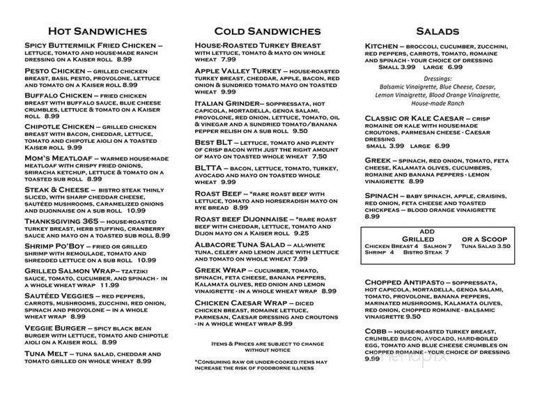 The Kitchen - Stowe, VT menu_pic