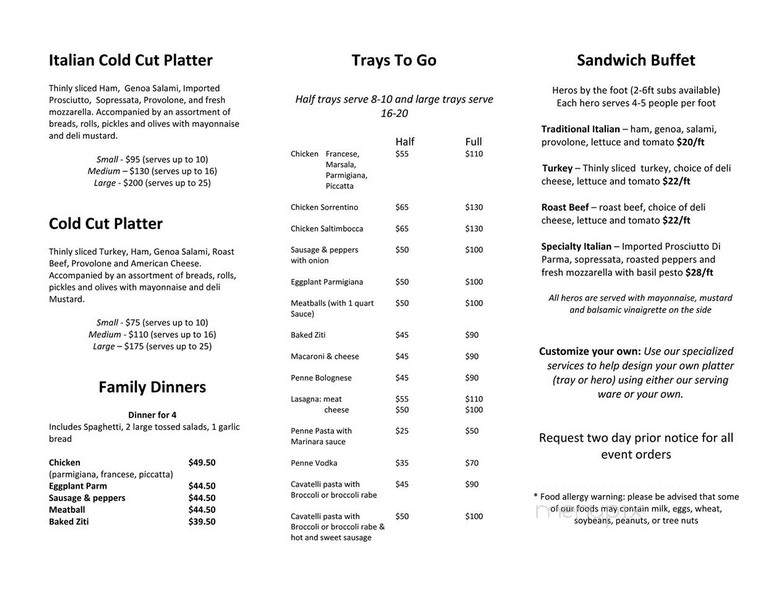 Scribano's Market and Deli - Harwich Port, MA menu_pic